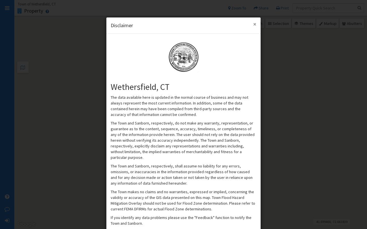 Wethersfield MapGeo property search used for street directory research
