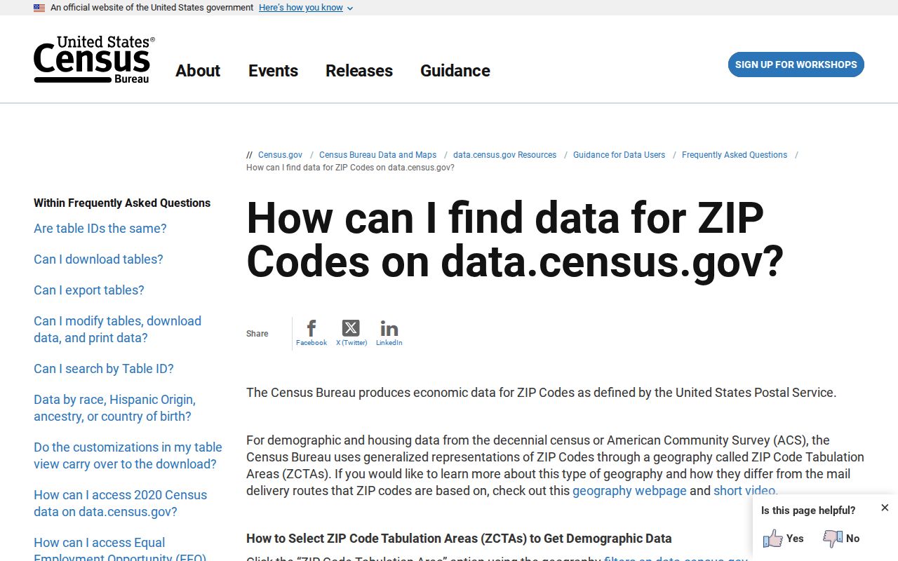 Census guidance distinguishing ZIP codes from ZIP Code Tabulation Areas